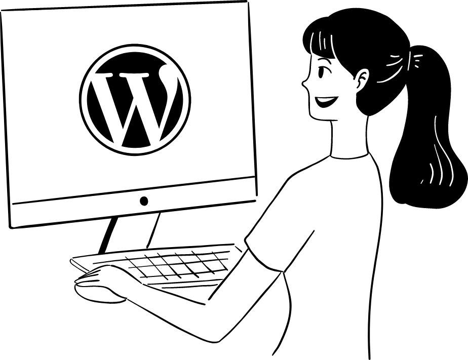 Illustration of a woman on WordPress