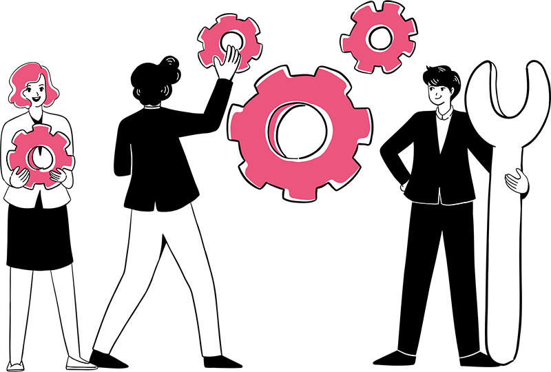 Develop Illustrated group of WordPress developers